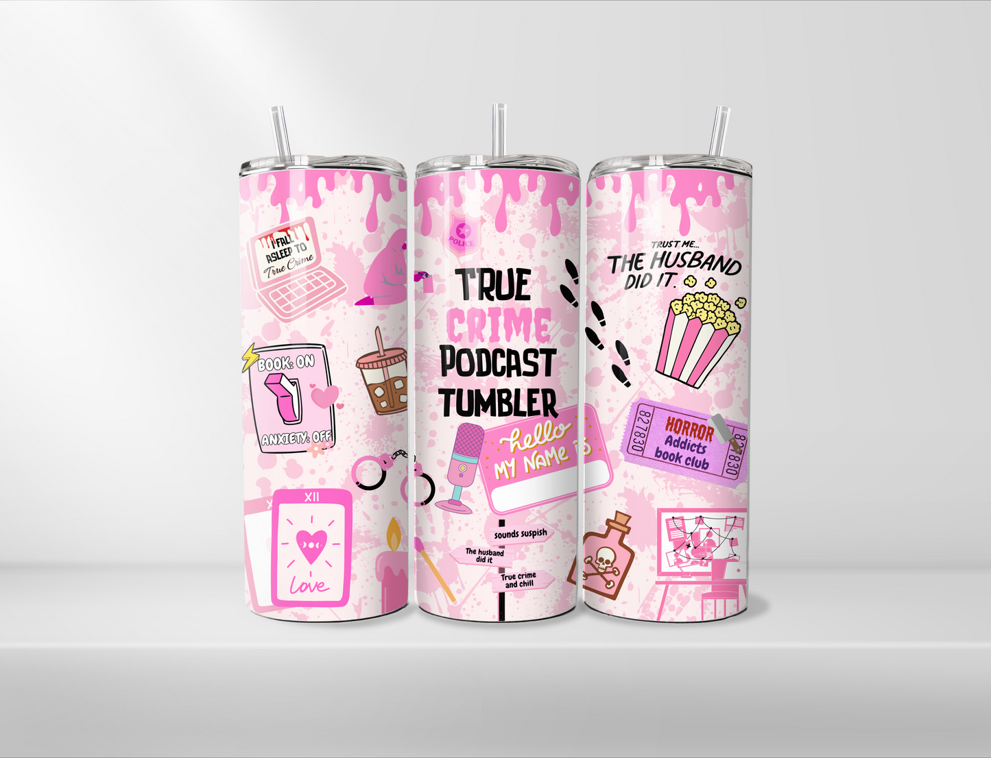 True Crime Podcast Tumbler 20oz