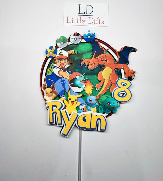 Pokemon inspired Cake Topper