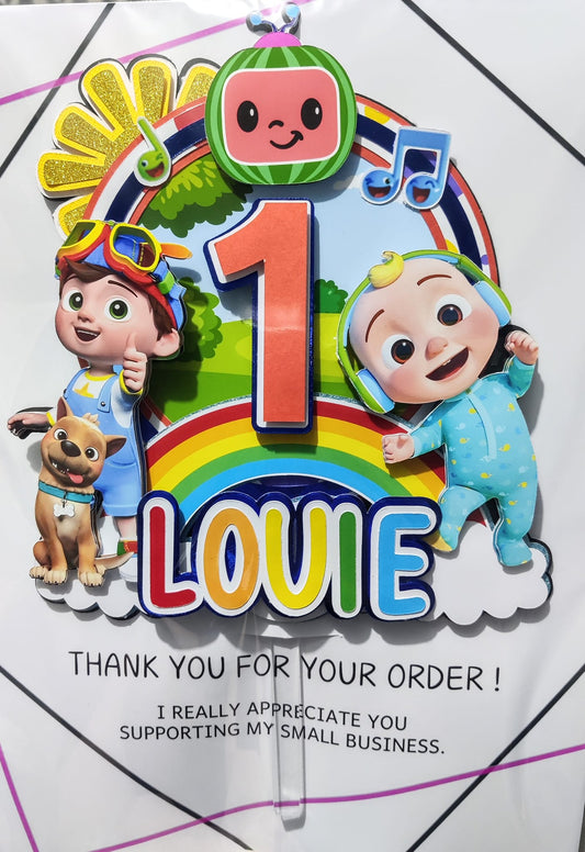 Cocomelon Inspired Cake Topper